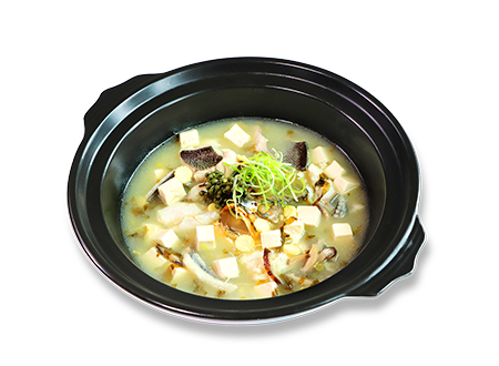 Traditional yellow croaked soup